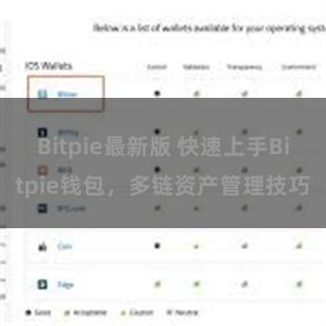 Bitpie最新版 快速上手Bitpie钱包，多链资产管理技巧